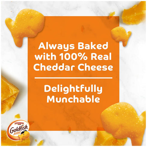 Goldfish Colors Cheddar Crackers, Snack Pack, 0.9 oz, 9 CT Multi-Pack Tray...