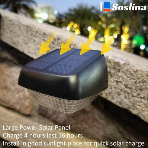 Solar Fence Lights Outdoor Waterproof Led,Fence Lights Solar Powered,Solar Step Lights,Solar Lights for Outside Backyard Railing Wall Step Patio D...