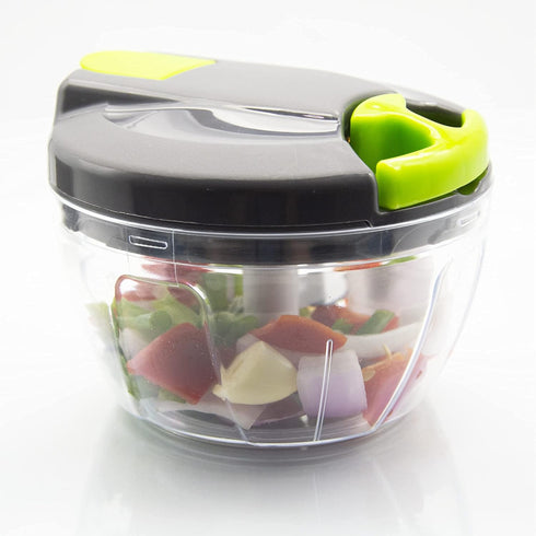 Multi-Function Manual Food Chopper & Processors with Handle and Cover,Vegetable Chopper Shredder,Garlic Press,Suitable for Onions Garlic Peppers C...