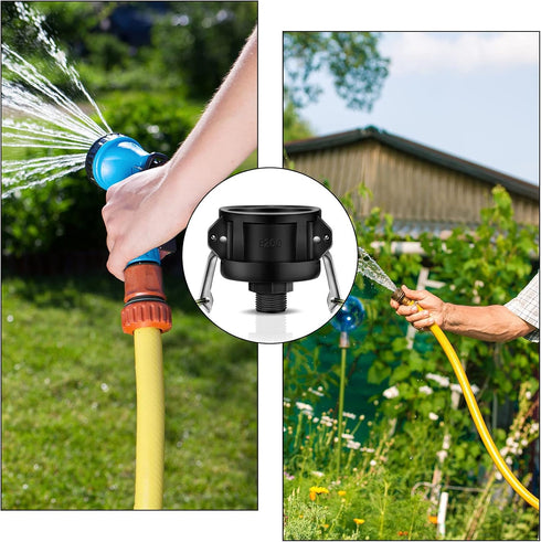 275 330 Gallon IBC Tote Fittings, Adapter, Tank Drain Adapter for Garden Hose Camlock Garden Water Hose 2 Inch Tote Lock, Black (1)...