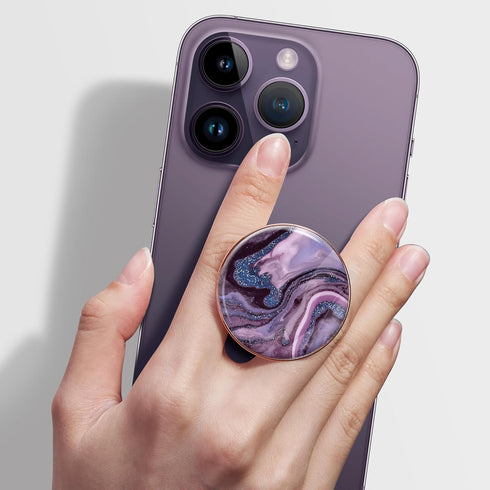 GVIEWIN Marble Glitter Phone Grip with Foldable Kickstand, Soft Plastic Cell Phone Grip Stand Holder for iPhone 15 Pro Max/15 Plus/14/13/12 & Gala...