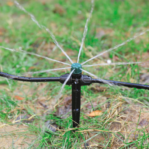 Drip Irrigation Emitters for 1/4" Drip Tubing,Adjustable 360 Degree Automatic Irrigation Drippers on 5" Arrow Stake for 4-7mm Irrigation Watering ...