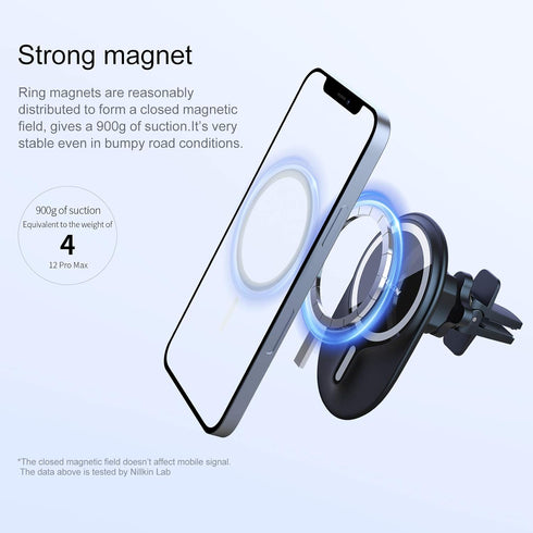 Wireless Car Charger, Nillkin Qi car Magnetic Charger for iPhone 13 Pro/12 Pro/12 Pro Max /13 Pro Max Air Vent Dashboard Car Phone Holder, Magneti...