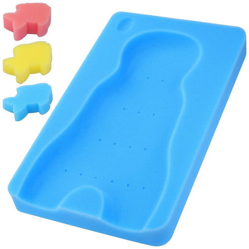 Baby Bath Cushion, Baby Bath Sponge for Bathing Infant Bath Mat Newborn Bath Baby Essentials - Excellent Foam Odor Free (Blue)...
