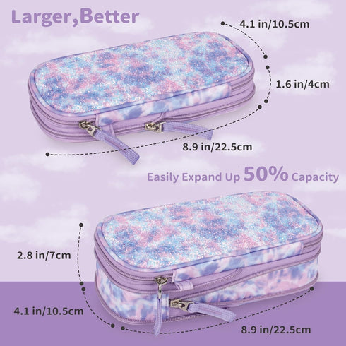 ATRIPACK Pencil Case for Gils Big Capacity High Large Storage Pouch Bag Marker Pen Case Stationery Bag Travel Holder School College Office Organiz...