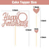 Sumerk Rose Gold Glitter Happy Anniversary Cake Topper,13PCS Cake Decorations Set for Wedding Anniversary Celebration Party...