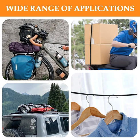 Bungee Cords with Hooks, 24 Inch Superior Latex Heavy Duty Outdoor Bungee Cords with Plastic Steel Hooks for Camping, Tarps, Bike Rack, Tent (4 Pa...