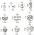 UR URLIFEHALL 100 Pcs Mother's Day Charms Heart Tibetan Charms Tibetan Antique Silver Charms Pendants for DIY Supplies Accessories...