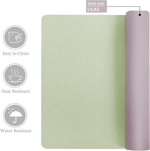 Desk Mat Large Protector Pad - Multifunctional Dual-Sided Office Desk Pad,Smooth Surface Soft Mouse Pad,Waterproof Desk Mat for Desktop, Pu Leathe...