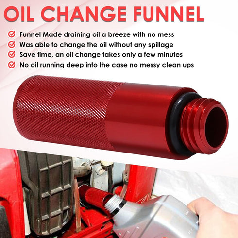 Extended Run Gas Cap with Brass Hose Fitting, Mess Free Oil Change Funnel, Magnetic Oil Dipstick Upgrade Red Aluminum for Honda EU3000i EU2000i EU...