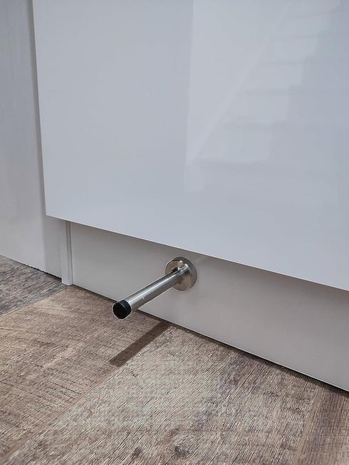 Door Stops, Long Door Stopper, 6 Inch Door Stop Stainless Steel Brushed Nickel Doorstops Wall Mounted with Rubber Bumper Metal Door Stopper Extend...