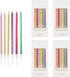 24 Count Metallic Birthday Candles Slow Burning Happy Birthday Cake Candles Long Thin Cake Cupcake Candle in Holders for Lucky Party, Wedding Part...