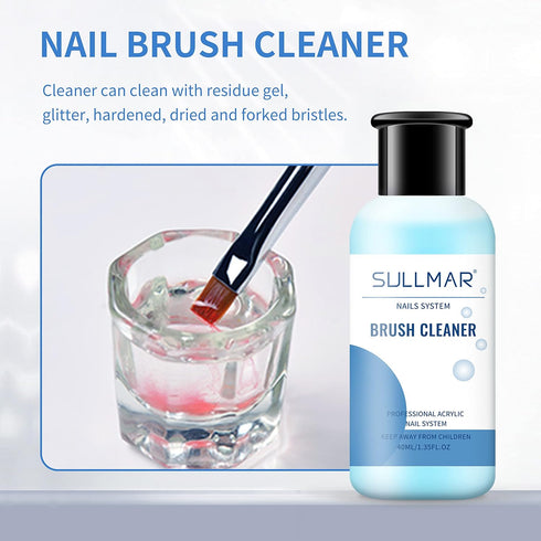 1.3FL.OZ Nail Brush Cleaner,Brush Cleaner Acrylic Nails for Gel Nail Polish, Extended Gel, Any Solid Gel, Acrylic Powder Acrylic Nail Brush Cleane...