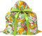 VZWraps Giraffes Reusable Fabric Gift Bag for Baby Shower or Birthday (Medium 17 Inches High by 18 Inches Wide)...