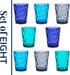 US Acrylic Optix Plastic Reusable Drinking Glasses (Set of 8) 14oz Rocks Cups in Coastal Colors | BPA-Free Tumblers, Made in USA | Top-Rack Dishwa...