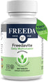 Freedavite Tiny Tablet - Moderate Multivitamin for Men and Women - Vitamin A, C, D, E, B1, B2, B6, B12, Biotin, Calcium, Zinc, Iron, Magnesium, Ma...