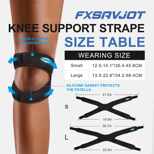 Professional Patella Knee Brace Pro for Knee Pain/Meniscus Tear, Adjustable Compression Patellar Tendon Support Strap for Man and Women/Outdoor Ac...