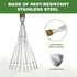 Garden Hand Rake, 14.6'' Small Hand Rake for Tight Areas, 9 Tines Stainless Steel Garden Rake with Ergonomic Wood Handle for Clearing Leaves and L...