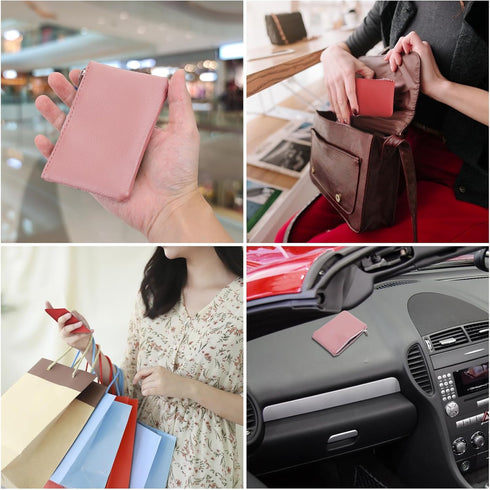 simarro 2Pcs Lychee Pattern Coin Purse, PU Zipper Portable Coin Purse Mini Change Wallet Coin Pocket for Women Credit Card ID Key Headset Lipstick...