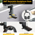 KDD 4 in 1 Desk Cup Holder - Clamp on Under Desk Headphone Hanger - Rotating Headphone Holder Detachable Pen Cup Holder Desk Storage for Cup, Phon...