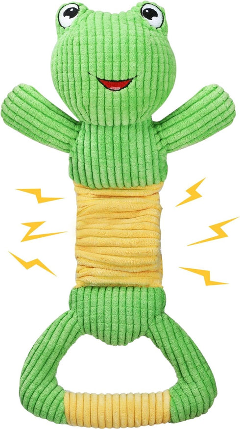 Dog Squeak Toys Durable Plush Dog Toy with Crinkle Paper, Tug of War Pull Toys for Puppies, Interactive Dog Chew Toys for Small, Medium and Large ...