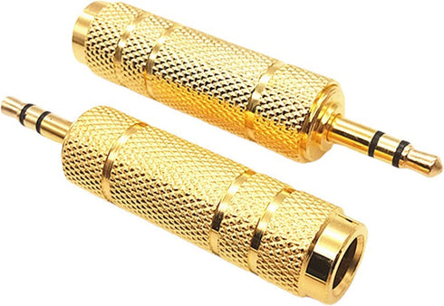 2 Pack Audio Adapter 1/8'' M to 1/4'' F Stereo Audio Jack Adapter?3.5mm to 6.35mm Stereo Headphone Connector for Speaker Headphone Aux Cable Guita...