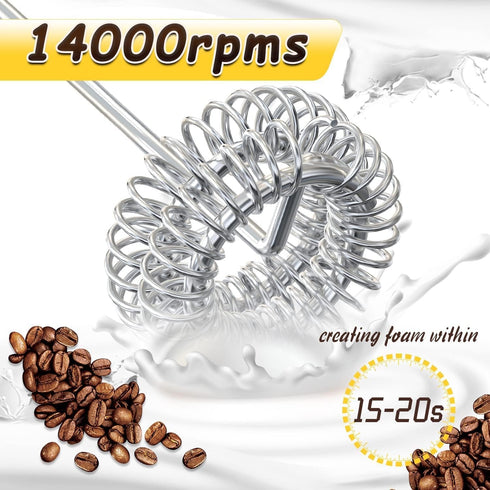 Stainless steel mini rechargeable foam maker and electric mixer Foam coffee, frappuccino latte, milk, hot chocolate, cappuccino and matcha powder ...