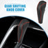 Gear Shift Lever Cover Automotive Interior Gear Shift Knob Trim for Honda Civic 9th 2012-2015 Black Red Stitches...