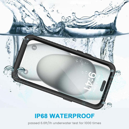 Lanhiem for iPhone 15 Plus Case, IP68 Waterproof Dustproof Shockproof Cases with Built-in Screen Protector, 360 Full Body Protective Front and Bac...