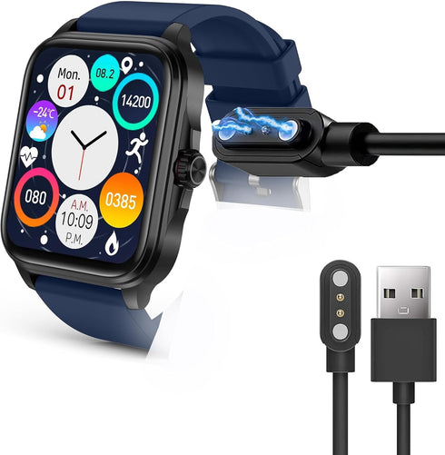 Compatible for EGQINR Smart Watches Charger, Magnetic USB Replacement Charging Cable Compatible with EGQINR T90, P103, T49, T42, P88 Smart Watch (...