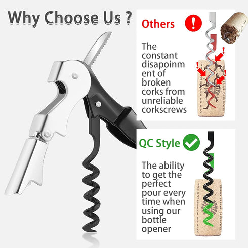 Professional Wine Opener,Best Bottle Opener For Beer or Wine, All-In-One Waiters Corkscrew,The Favored Choice of Sommeliers, Waiters and Bartender...