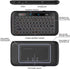 ILEBYGO 2.4Ghz H20 Mini Wireless Keyboard and Touchpad Mouse Combo,7 Colors Adjustable, Rechargeable Auto-Rotation of Touch Panel Handheld Remote ...