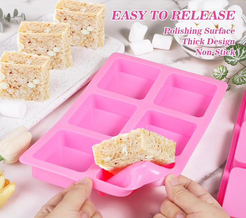 Webake Brownie Pan with Dividers Silicone, 2.5" x 2.5" x 1" Square Brownie Mold for Baking Brownie, Chocolate Bar, Muffin, Cornbread, Square Cupca...