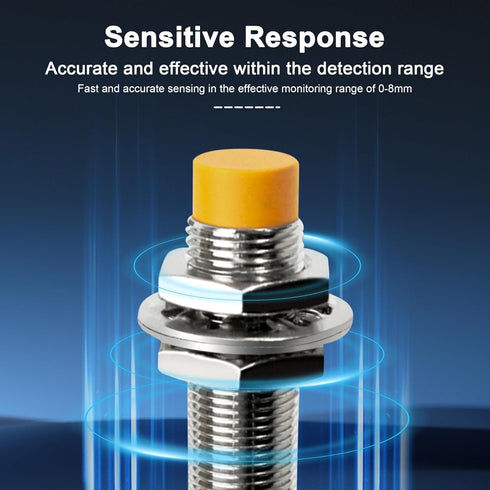 ATO M12 Inductive Proximity Sensor Switch, 4Pcs Non-Shield Detector 4mm NPN Normally Open(NO) Approach Sensor,Directly Connecting with PLC...