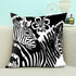 oFloral Decorative Zebra Stripe Pillow Case Cotton Square Cushion Cover for Home Sofa Couch Car Living Room 18 x 18 Inch Black White...