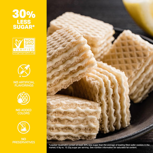 Loacker Quadratini Premium Lemon Wafer Cookies, 250g/8.82oz (37735)...