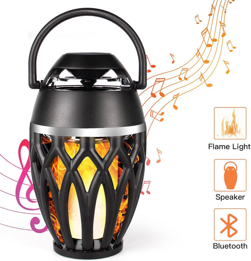 Vanten Outdoor Bluetooth Speakers, Bluetooth 5.0 Led Flame Speaker, IPX5 Waterproof Flame Torch Atmosphere Speaker, Patio Speakers Gifts for Men W...