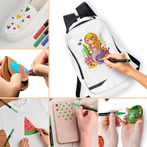 SAMA Acrylic Paint Pens 28 Color Acrylic Paint Pens Paints on Rock, Wood, Metal, Plastic, Glass, Canvas, & Ceramic. Water Based, Extra Fine Tip, S...