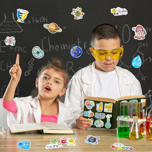 200PCS Science Stickers Chemistry Biology Physics Stickers for Students Kids Natural Science Class Teachers Laboratory Decor Water Bottles Laptop ...