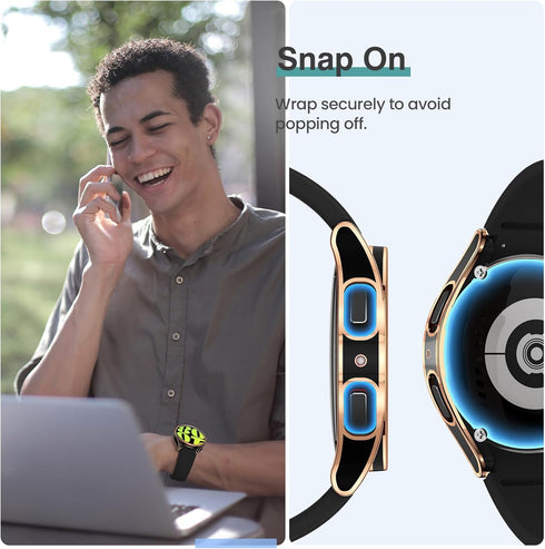 Tensea [5+5Pack for Samsung Galaxy Watch 6 Screen Protector Case 40mm Accessories, Hard PC Bumper & HD Anti-Fog Tempered Glass Protective Film, Fa...