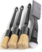 Car Detailing Brush Set, 4 PCS Soft Boars Hair Auto Interior Cleaning Detail Brushes, Perfect for Safely Cleaning Emblem Air Vent, Leather Seats, ...