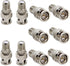 10-Pack Nickel-Plated Brass BNC Male to F Female Coaxial Adapter - 75 Ohm, for CCTV Camera, RG6/RG59 Cable, Scanner - Not for TV/Antenna...