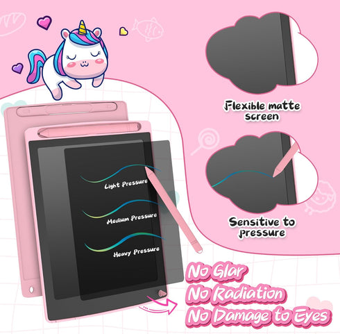 2 Pack LCD Writing Tablet 8.5inch with Bag - Colorful Screen Doodle Pad Drawing Board Learning Educational Toy - Gift for Kids 3-6 Years Old Girl ...