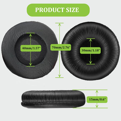 70mm Ear Pads for Sony Headphones, Replacement Ear Cushions Fits for Sony MDR-ZX100 ZX110 ZX110NC ZX110AP ZX110P ZX300 ZX310 ZX330BT ZX220BT V150 ...