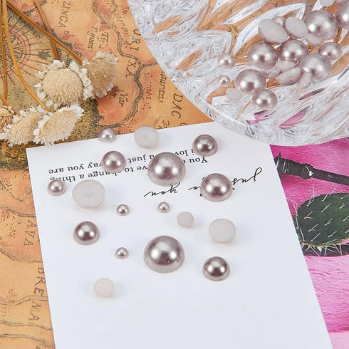 PH PandaHall 690pcs 6 Sizes Flat Pearls for Nails Flat Back Pearl Cabochon Glue on Pearls for Cup Shoes Scrapbooking Embellishment Wedding Dress P...