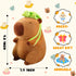9.8in Capybara Plush Cute Capybara Stuffed Animals with Turtle Backpack, Kawaii Capibara Plushie Toys for Kids, Rodents Animals Pet Doll Soft Hugg...