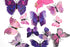 12 Pcs Purple Butterflies Double Wings Refrigerator Magnets Wall Decal Removable Sticker Decoration for Home Kitchen Kids Room Bedroom Office Them...