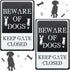 2 Pieces Beware of Dog Sign Funny Warning Decor Beware of Dogs Keep Gate Closed Signs Metal Rust Free Warning Signs Metal Tin Signs for Fence Lawn...