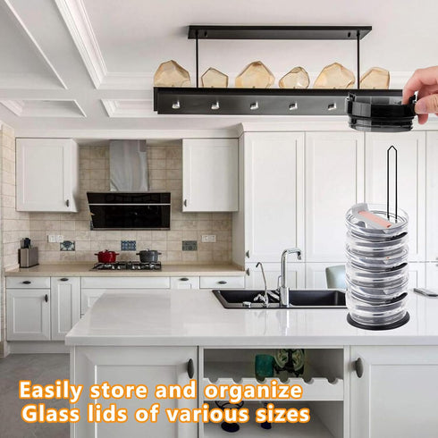 2 Packs Revolutionary Tumbler Lid Organizer, Slim Vertical Storage for Up to 10 Lids, Clutter-Free Kitchen Cabinets and Countertops Organization?W...