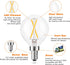 E12 LED Light Bulbs 25-Watt Equivalent (Dimmable), Warm White 2700K, 2W Vintage Clear G15/G50 Globe LED Bulb for Beside Lamp Ceiling Fan Pendant L...